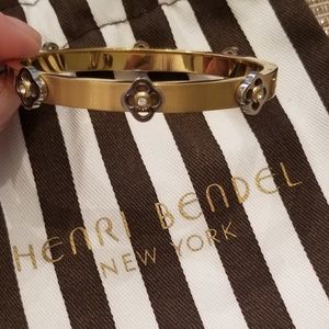 Henri Bendel Petite Gold Bracelet- Flower Detail
